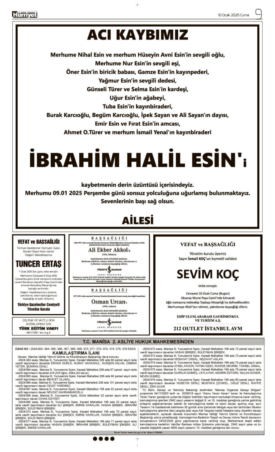 10 Ocak Vefat