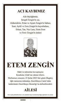 Hürriyet 25 Şubat Vefat 