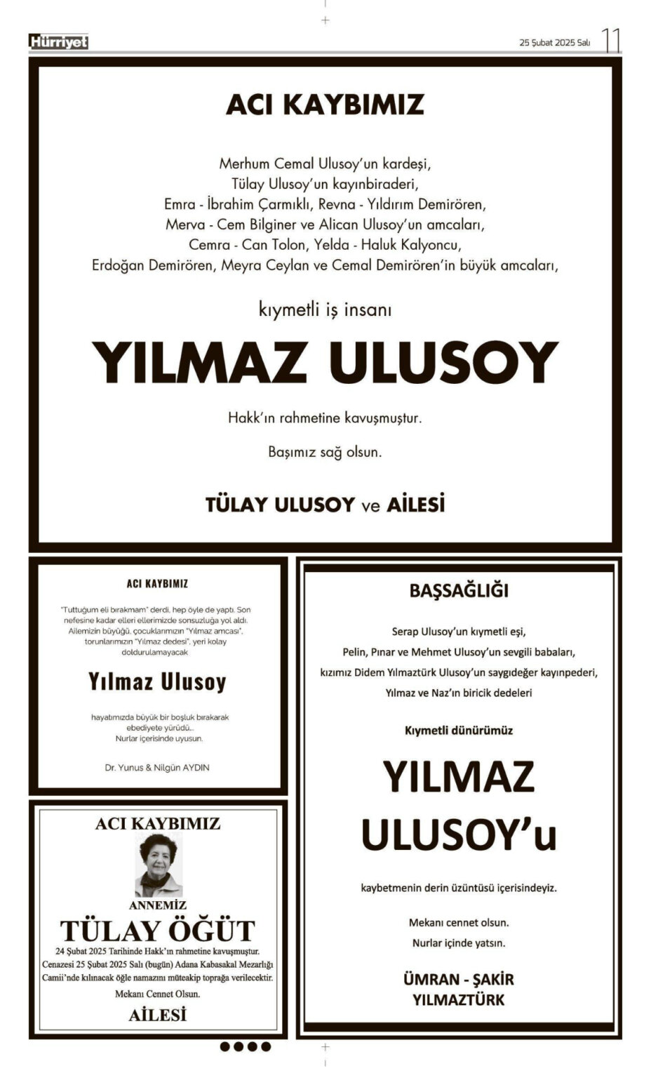 Hürriyet 25 Şubat Vefat 6