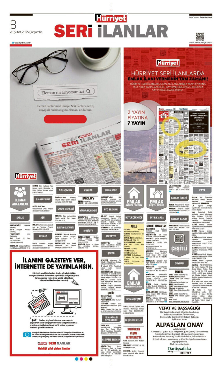 Hürriyet 26 Şubat Vefat