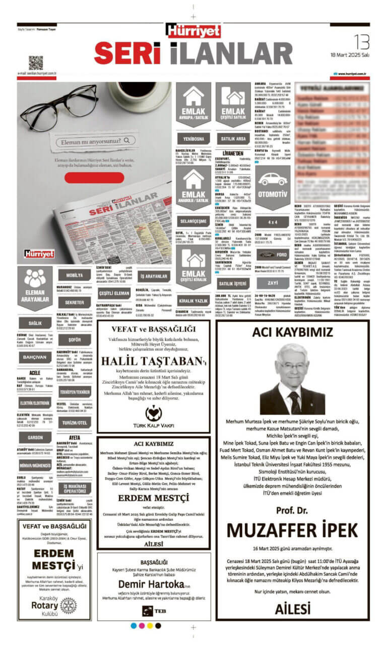 18 Mart ilanları