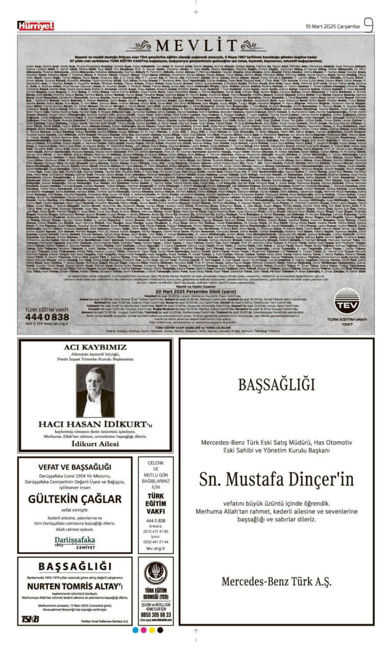 19 Mart ilanları