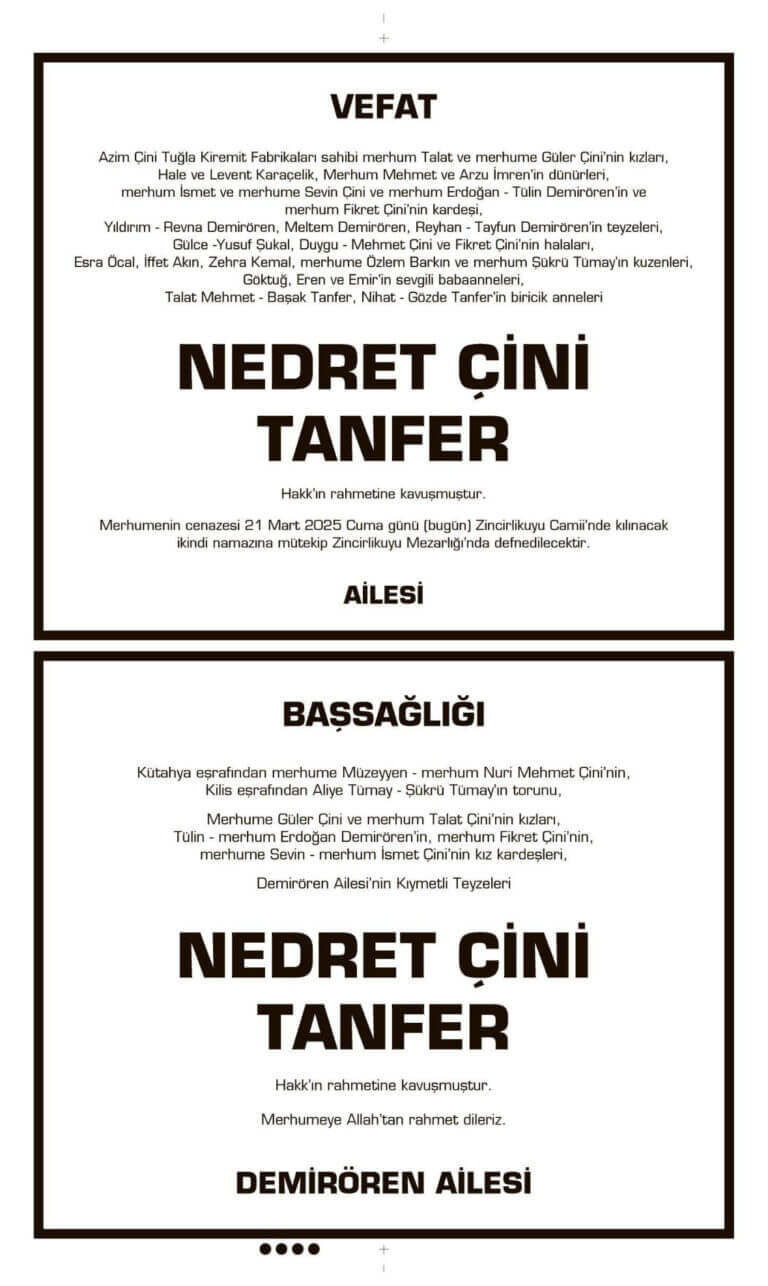 Hürriyet 21 Mart İlanları