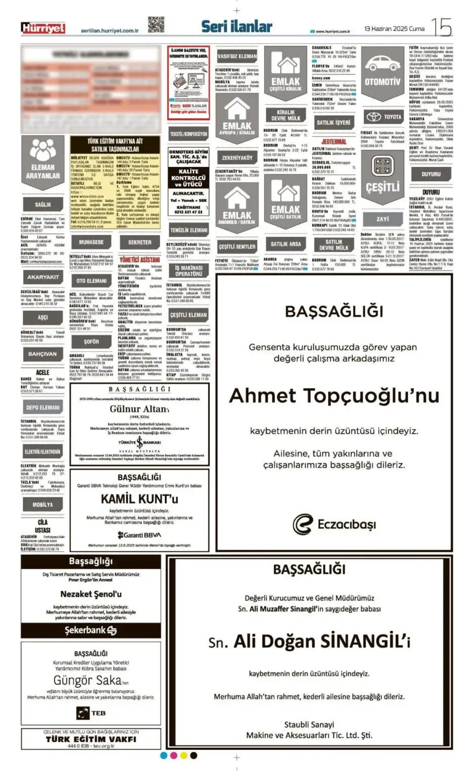 13 haziran ilanları 2