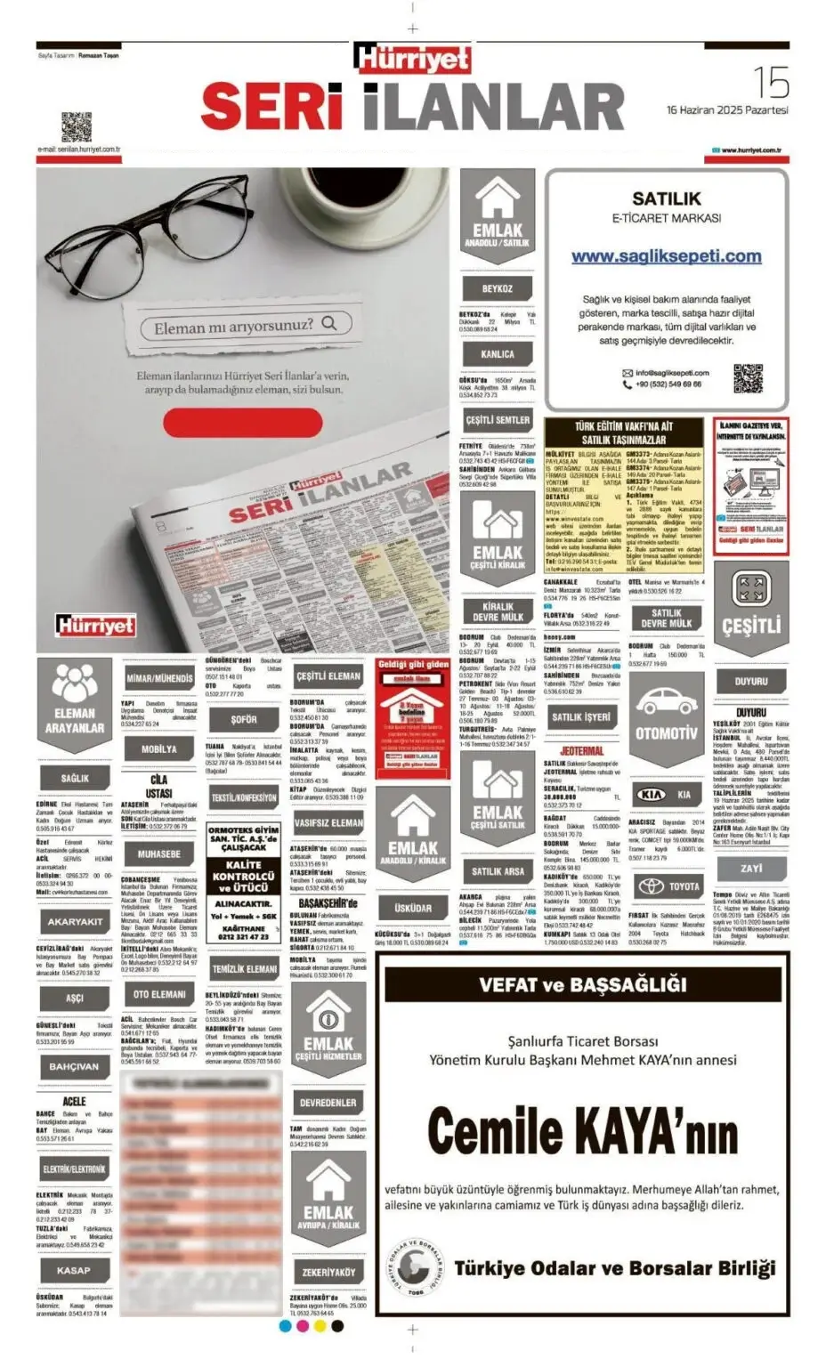 15 haziran ilanları