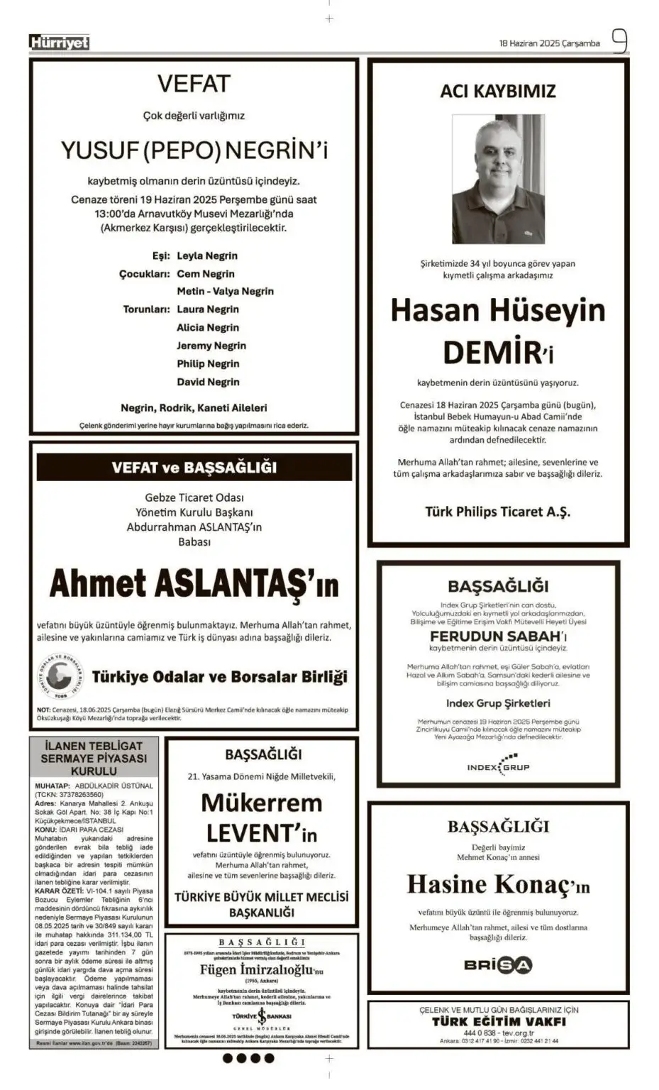 18 Haziran İlanları