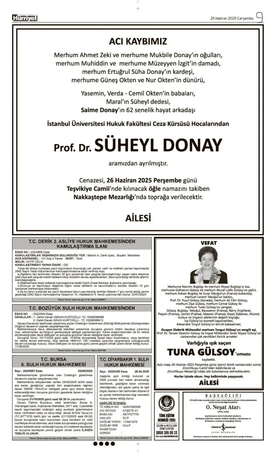 25 Haziran İlanları