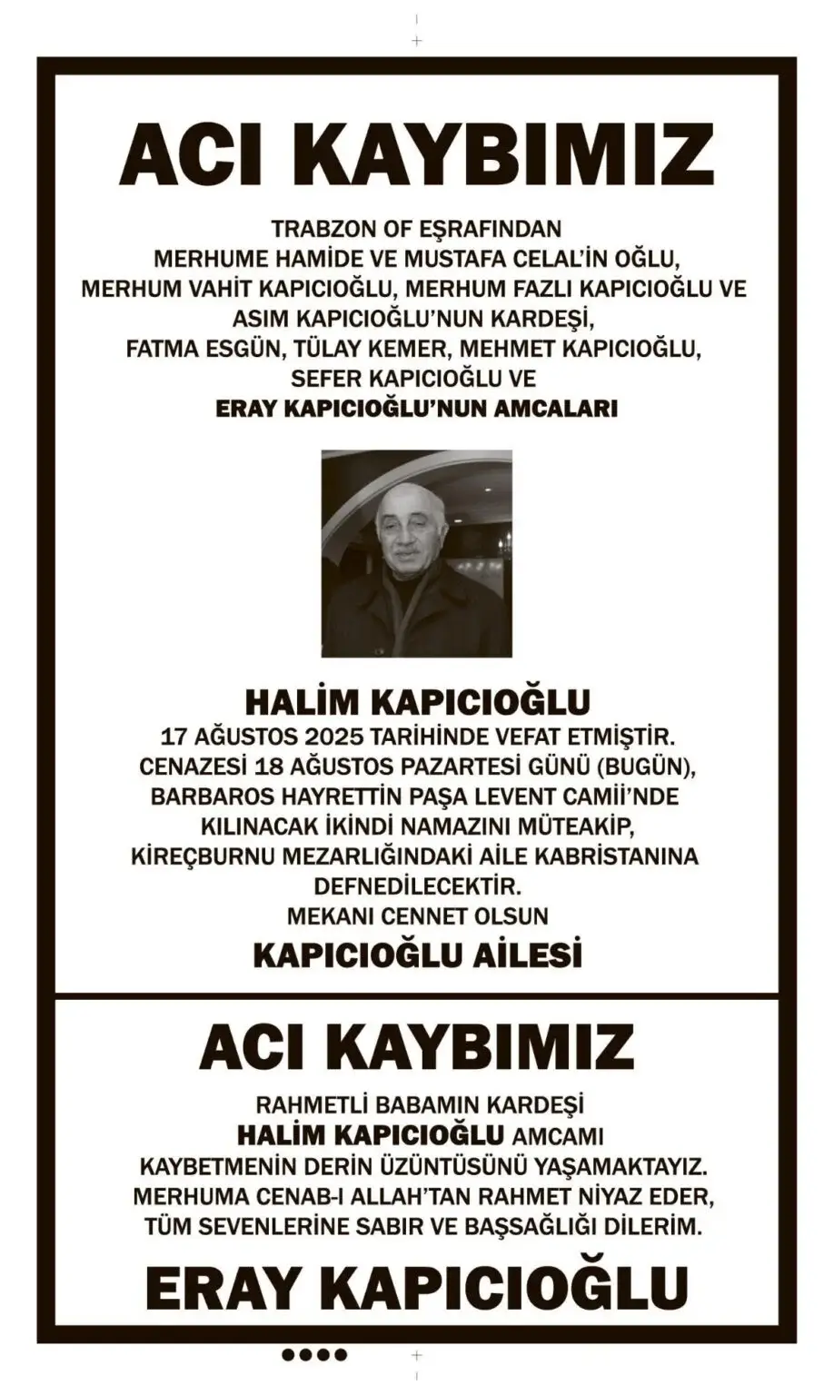 18 Ağustos İlanları
