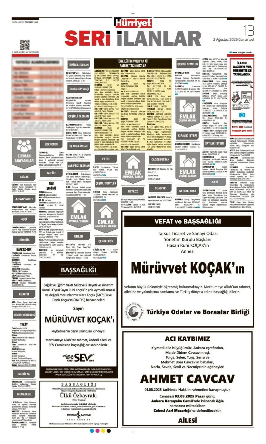 2 Ağustos İlanları