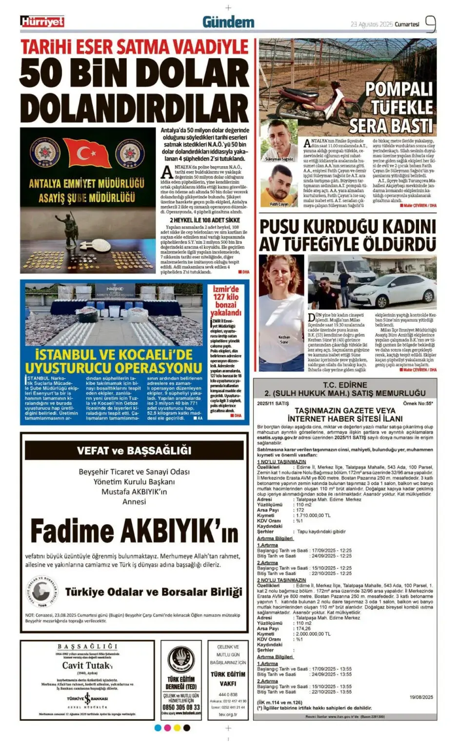 23 Ağustos İlanları