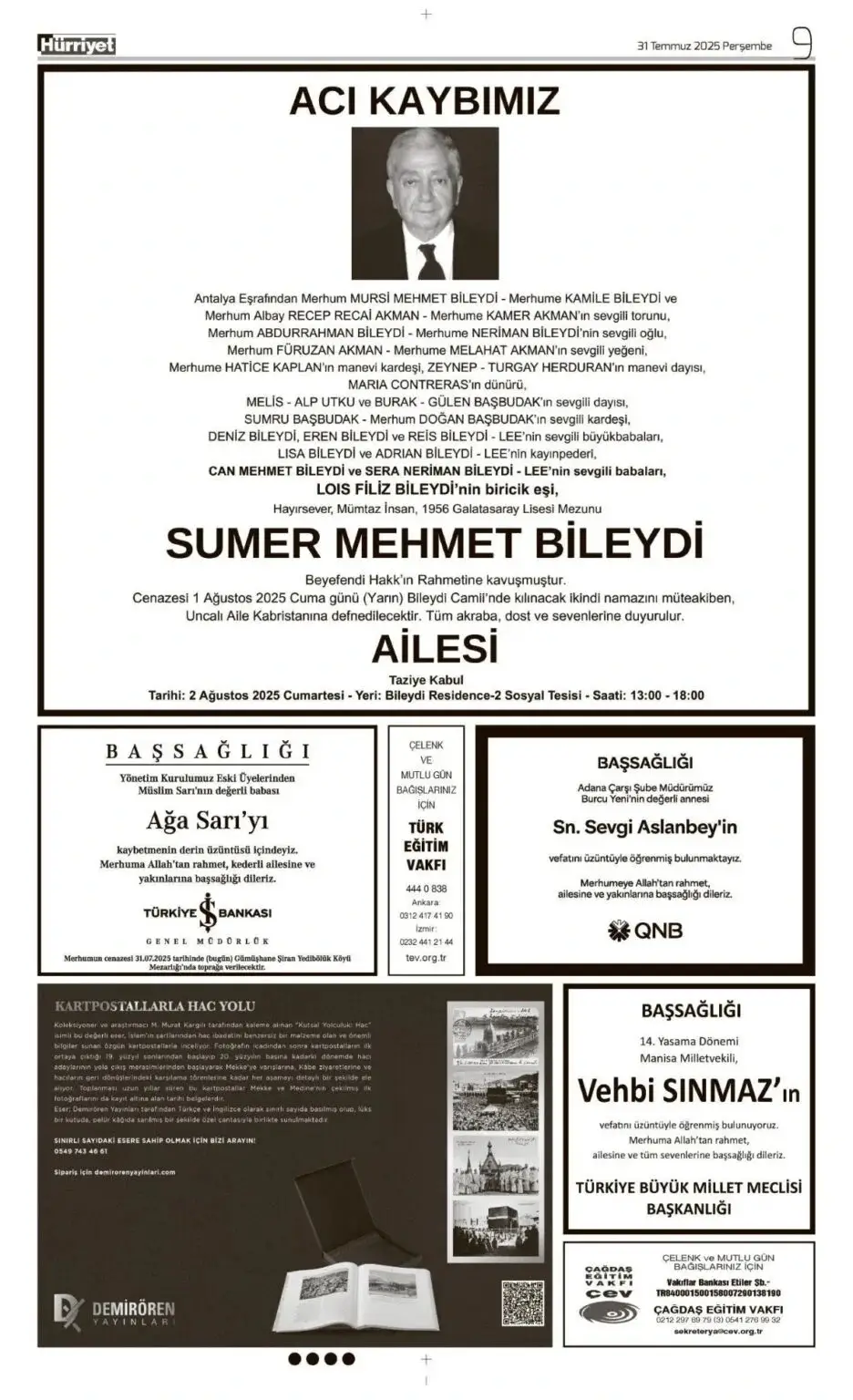 31 Temmuz İlanları