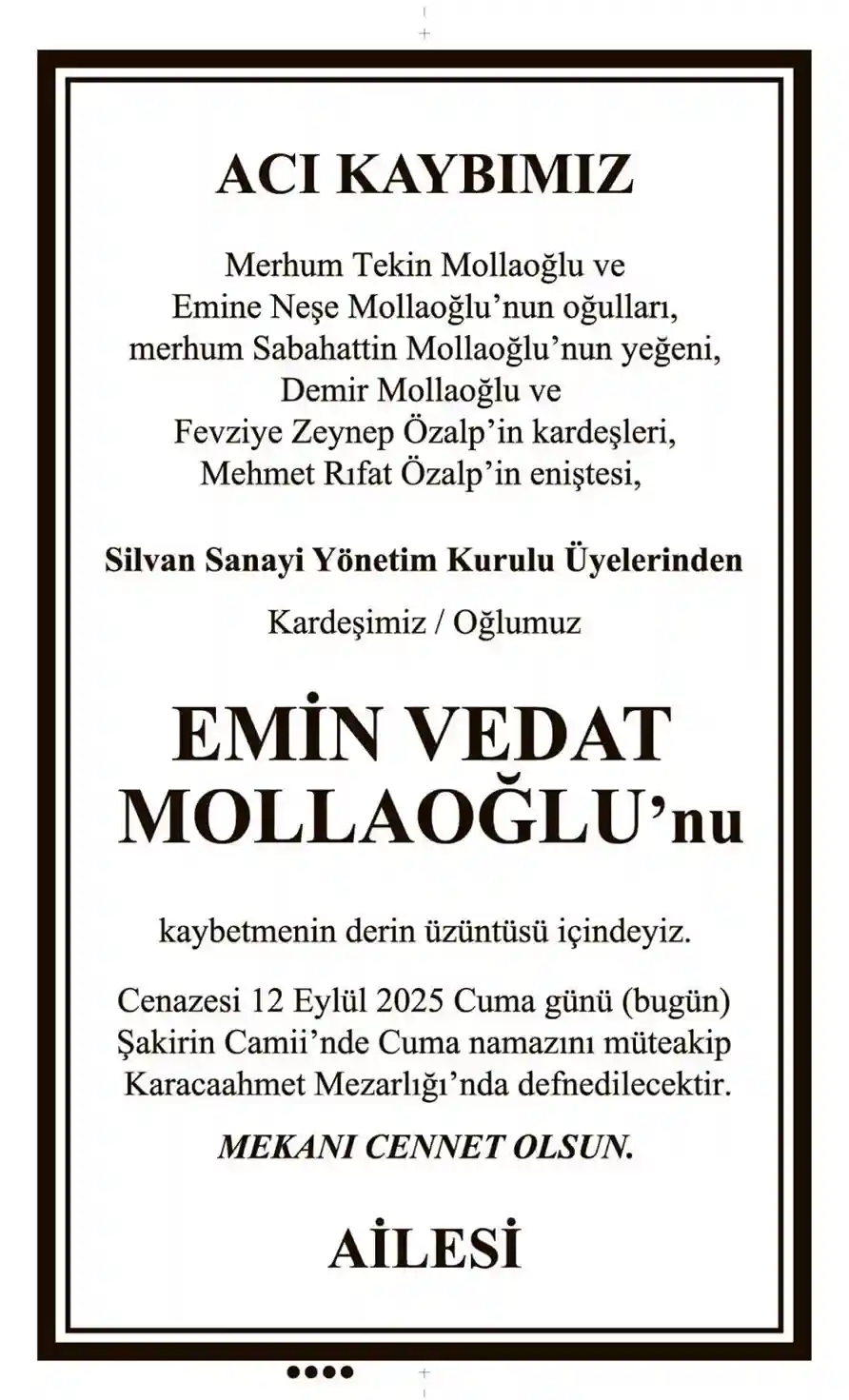 12 Eylül 2025 İlanları