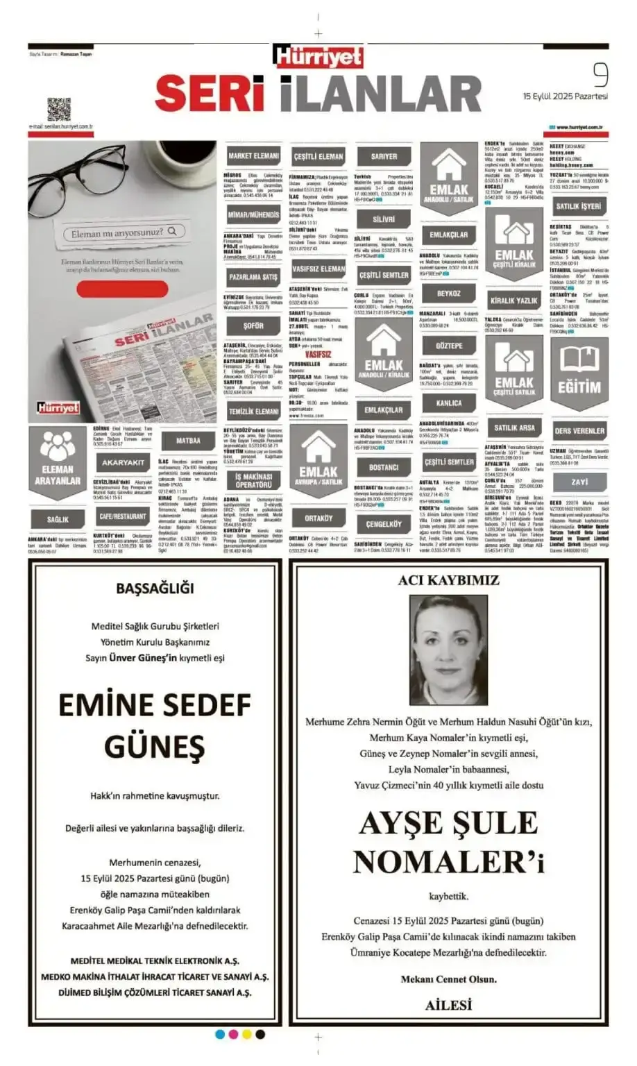 15 Eylül ilanları