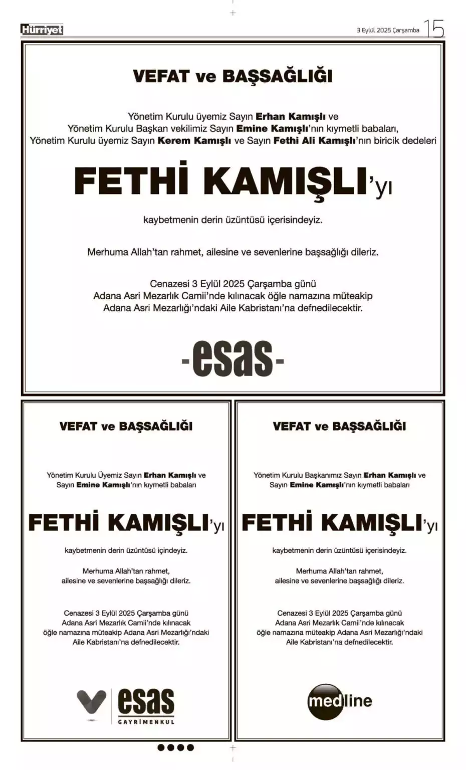 3 Eylül İlanları