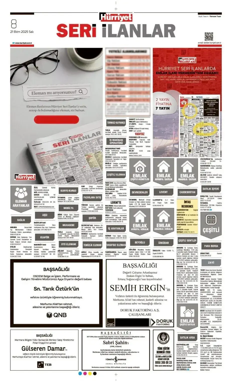 Hürriyet 21 Ekim İlanları