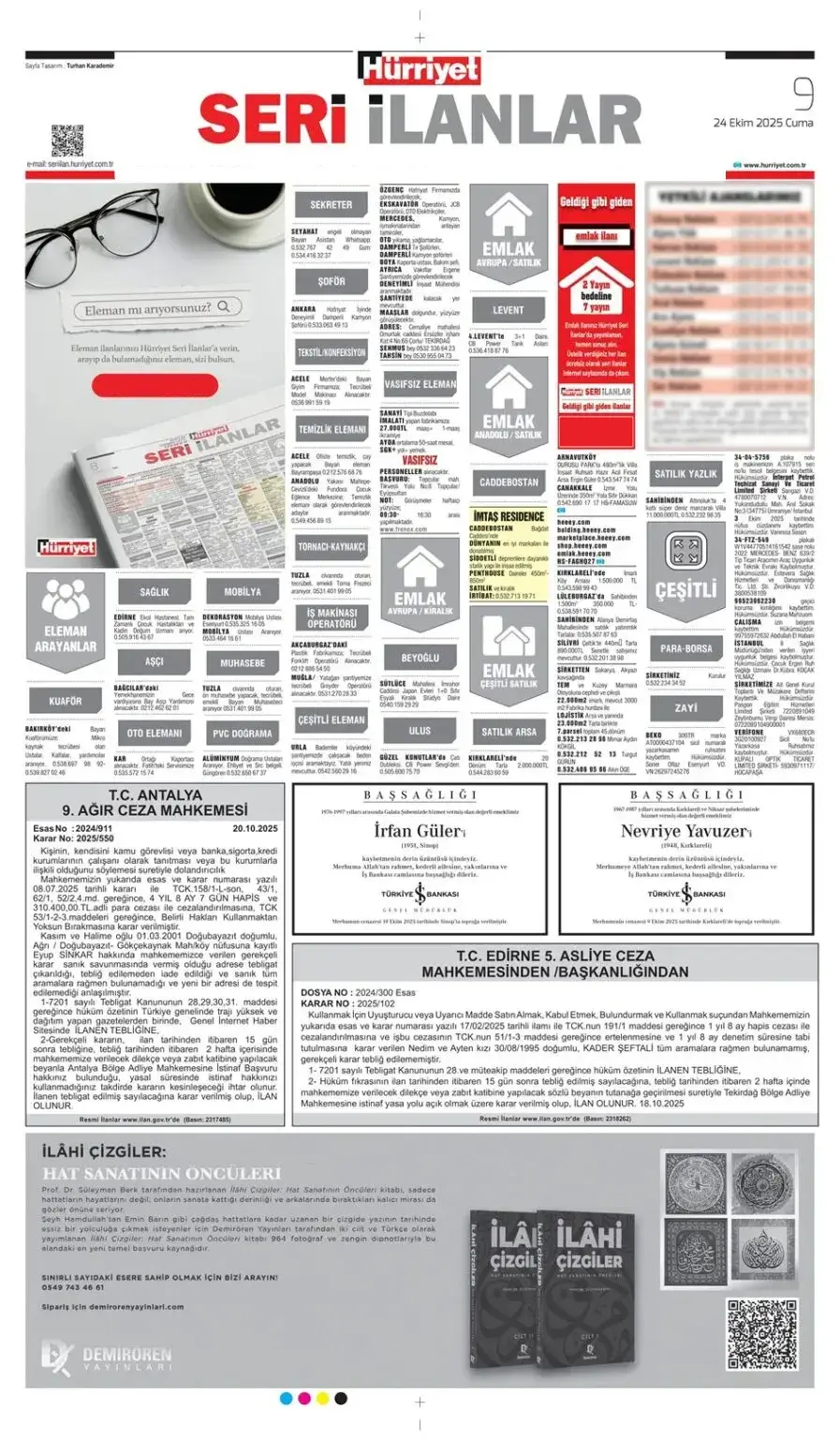 Hürriyet 24 Ekim İlanları