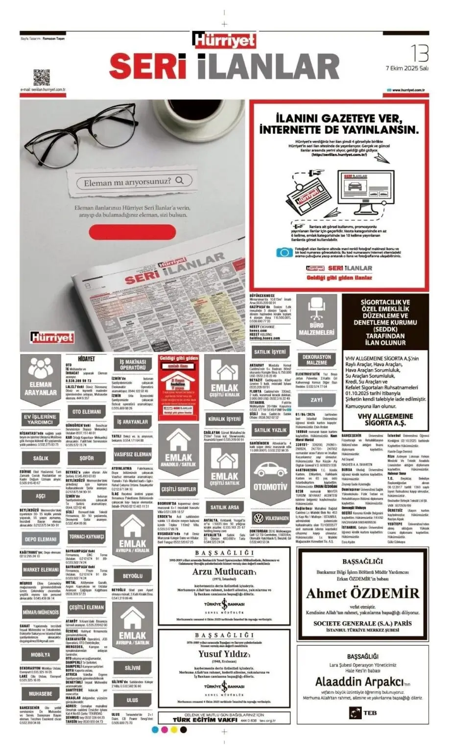 7 Ekim İlanları