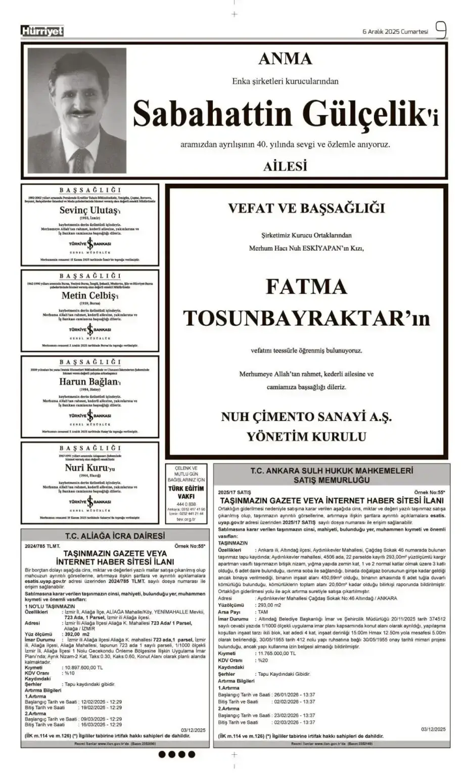 Hürriyet 6 Aralık 2025