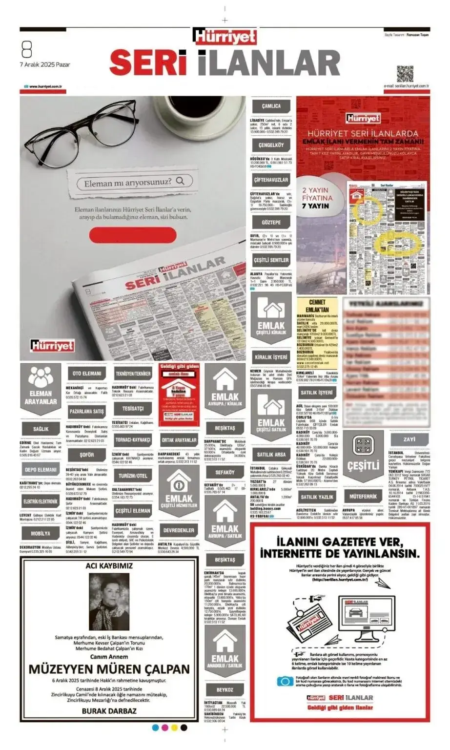 Hürriyet 7 Aralık 2025
