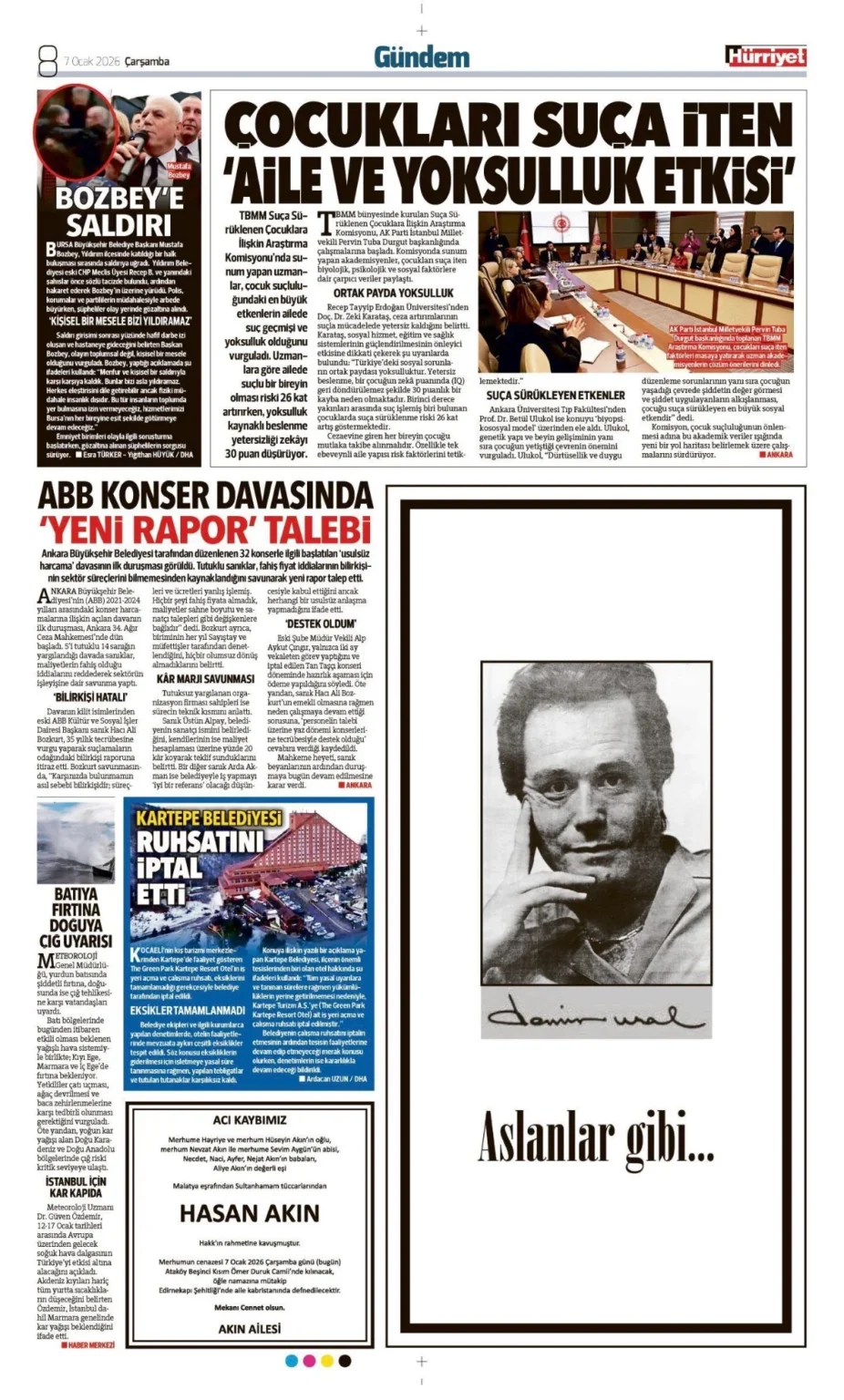 Hürriyet 7 Ocak 2026 İlan