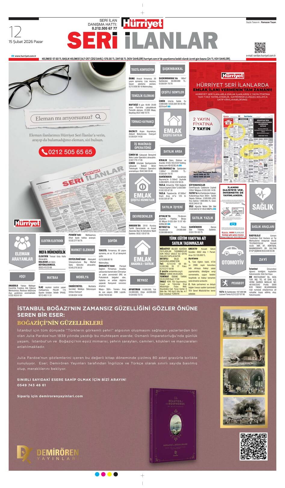 Hürriyet Gazetesi 15 Şubat 2026 İlanları
