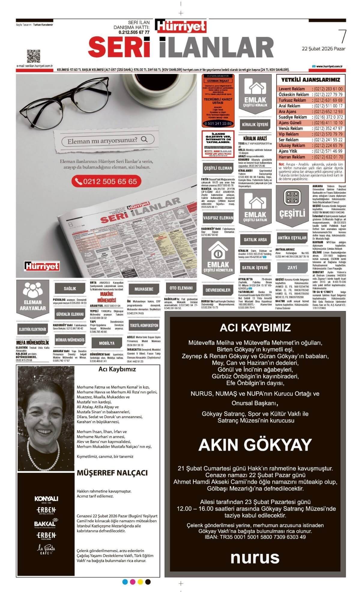 Hürriyet Gazetesi 22 Şubat 2026 İlanları