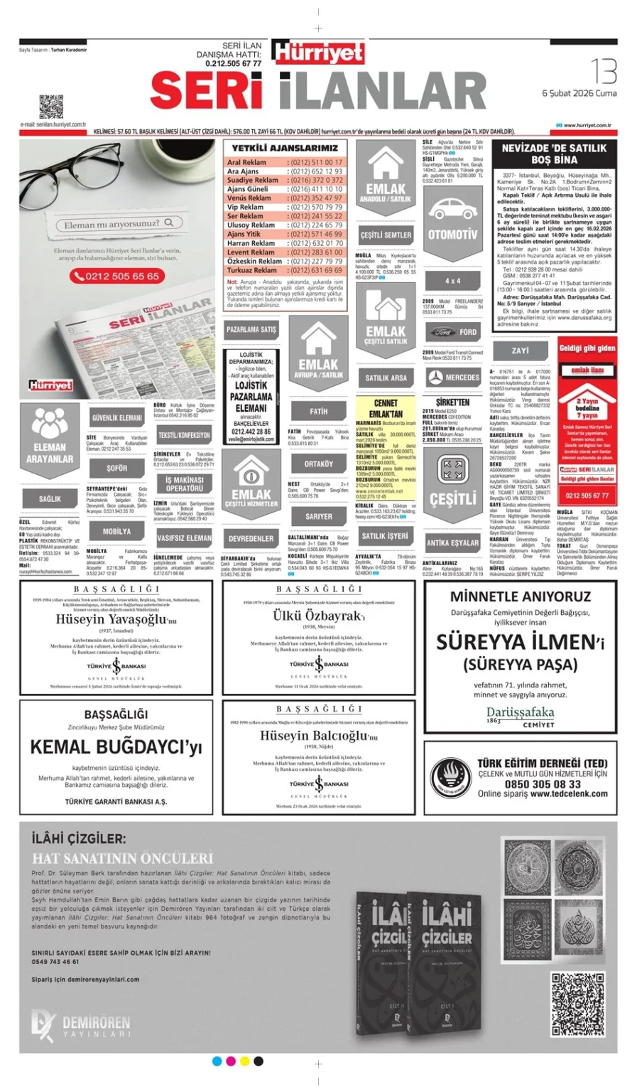 Hürriyet 6 Şubat 2026 İlanları