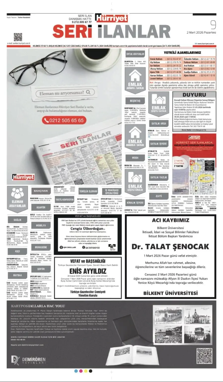 Hürriyet Gazetesi 2 Mart 2026 İlanları