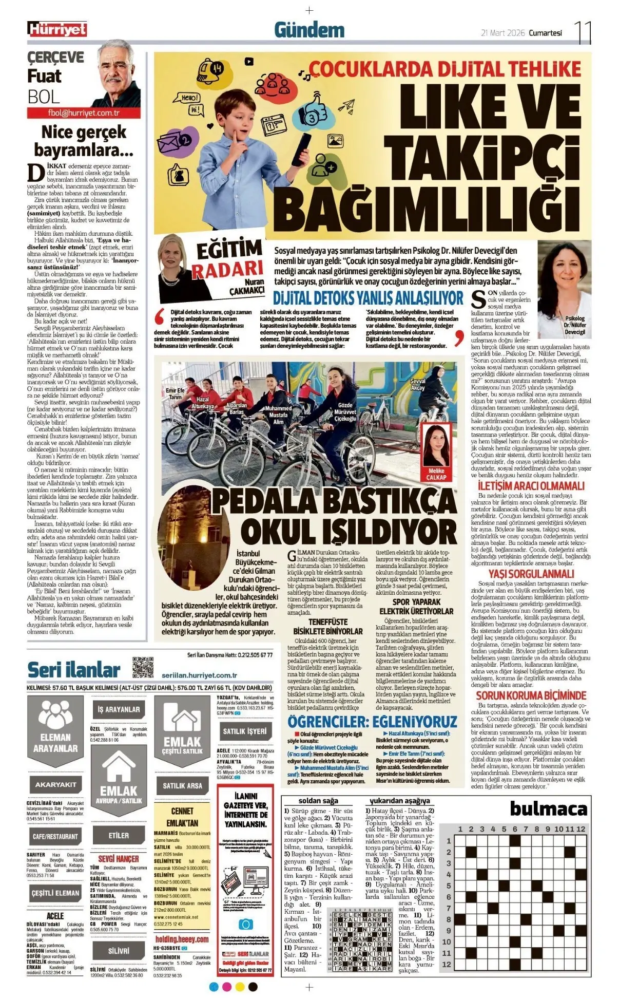 Hürriyet Gazetesi 21 Mart İlanları