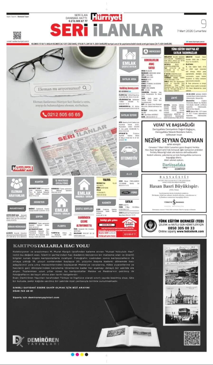 Hürriyet Gazetesi 7 Mart 2026 İlanları