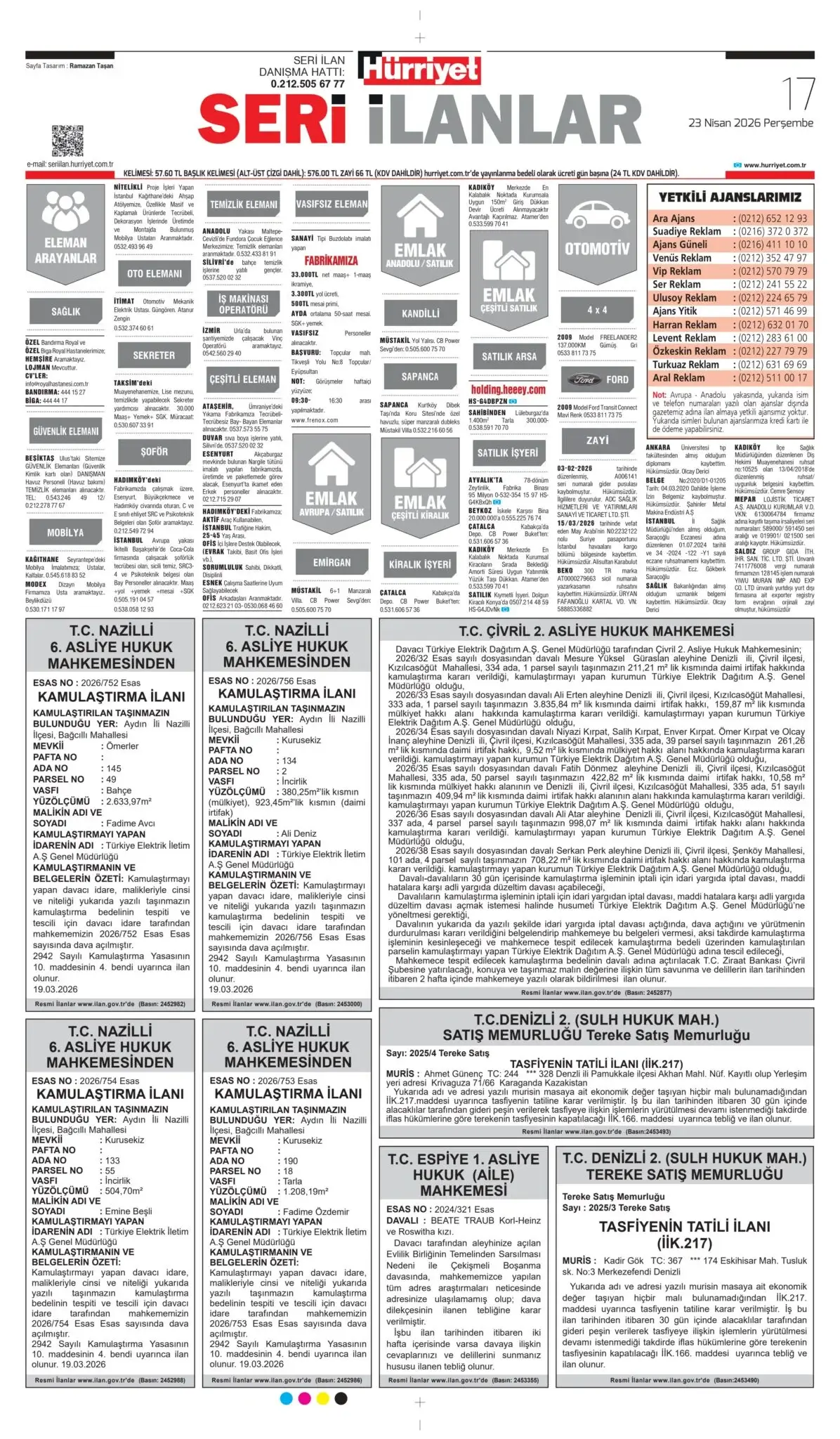 Hürriyet 23 Nisan 2026 İlanları 3