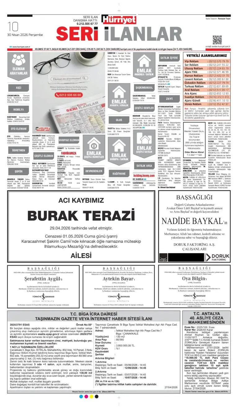 Hürriyet 30 Nisan 2026
