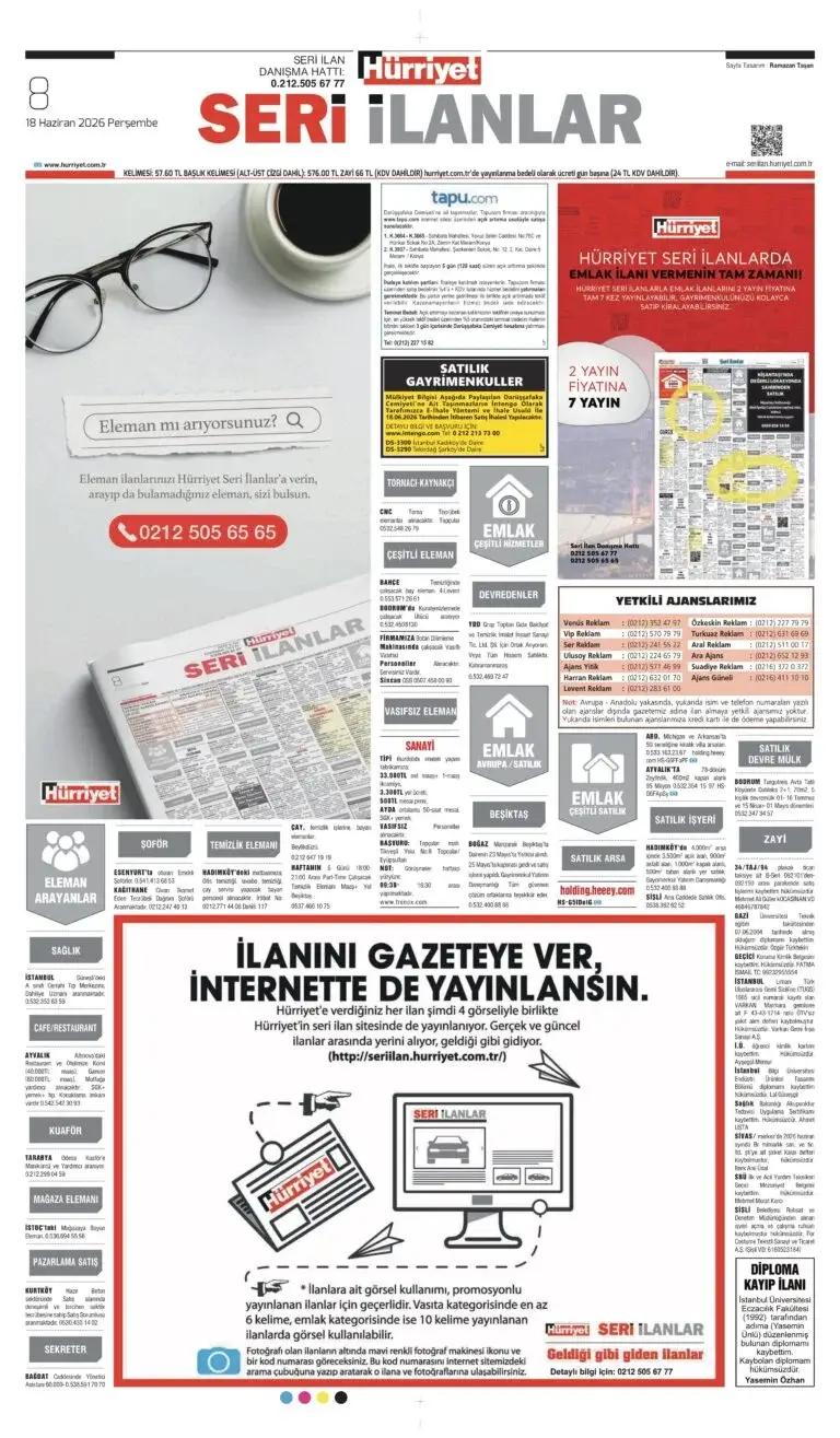 18 Haziran 2026 Hürriyet Vefat, Başsağlığı ilanı 2