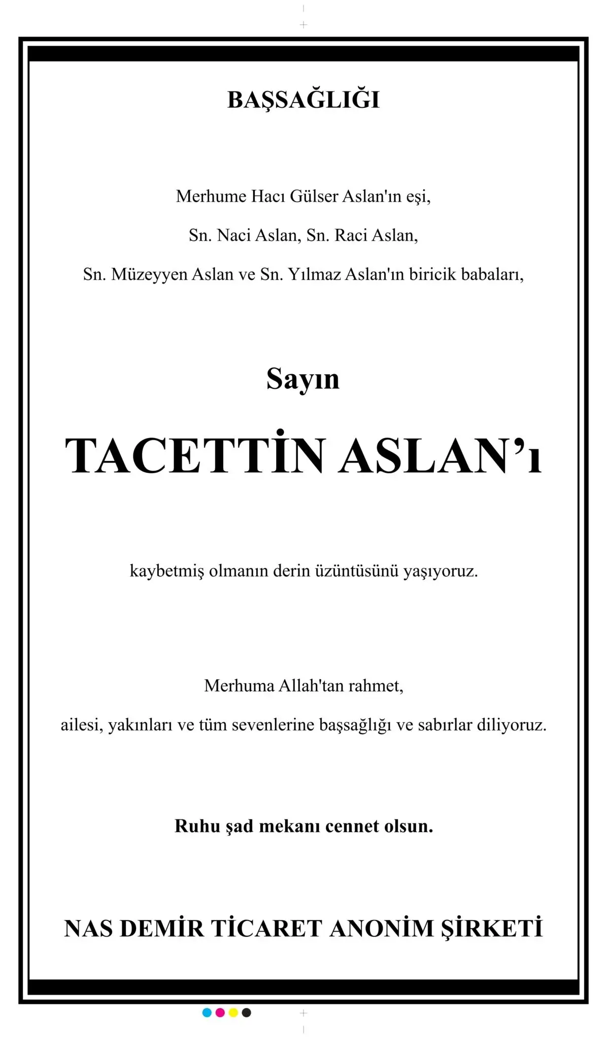 Hürriyet gazetesi 29 Mayıs 2026 Vefat ilanı 12